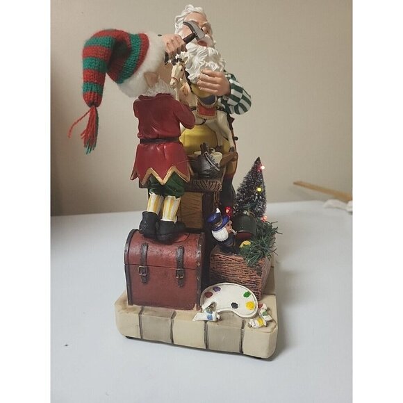 Holiday: Kirkland Fabric Mache Santa Claus 12” Workshop Christmas Scene Figure  - Picture 6 of 12